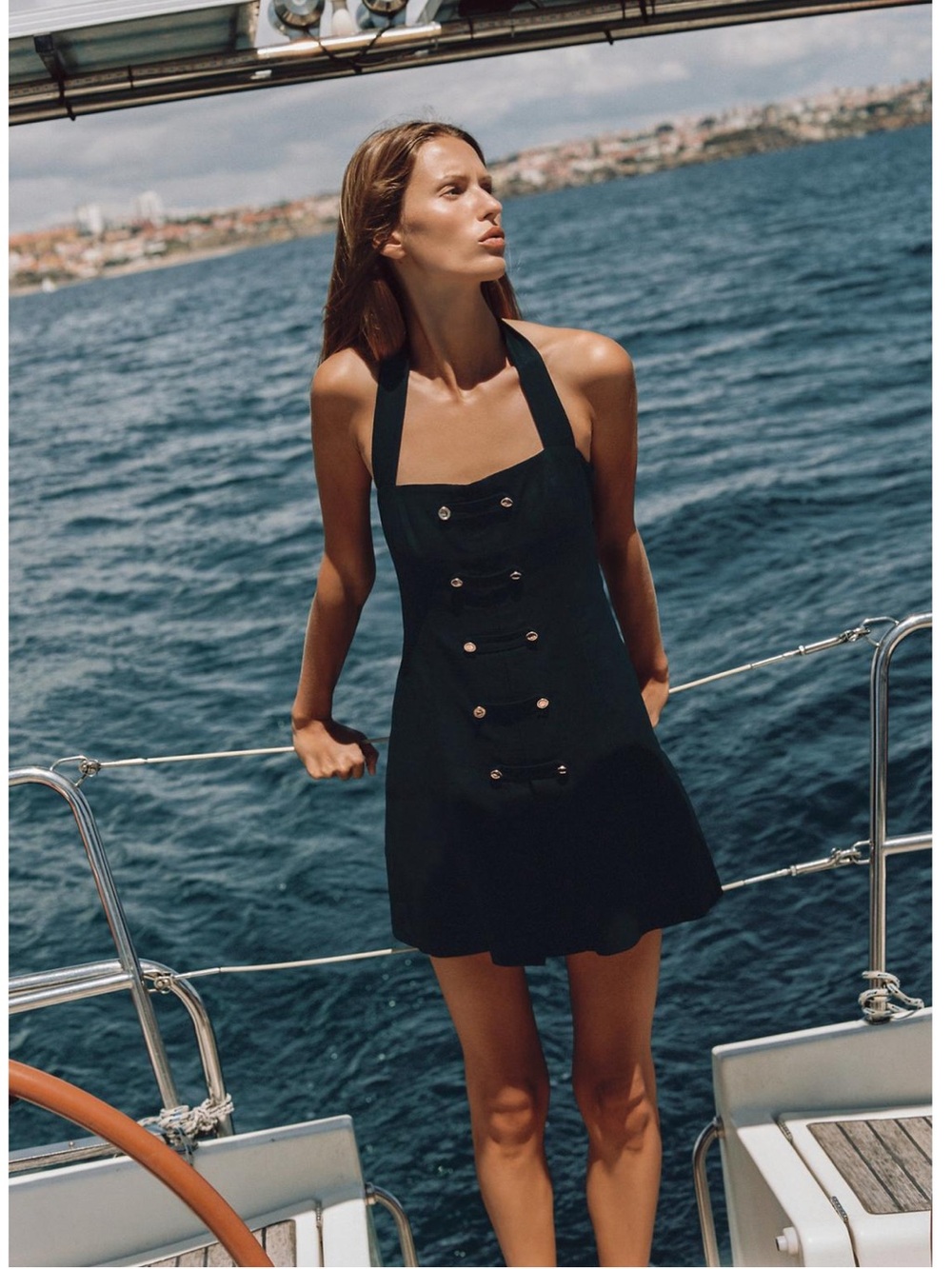 ZARA LINEN TOGGLE MINI DRESS